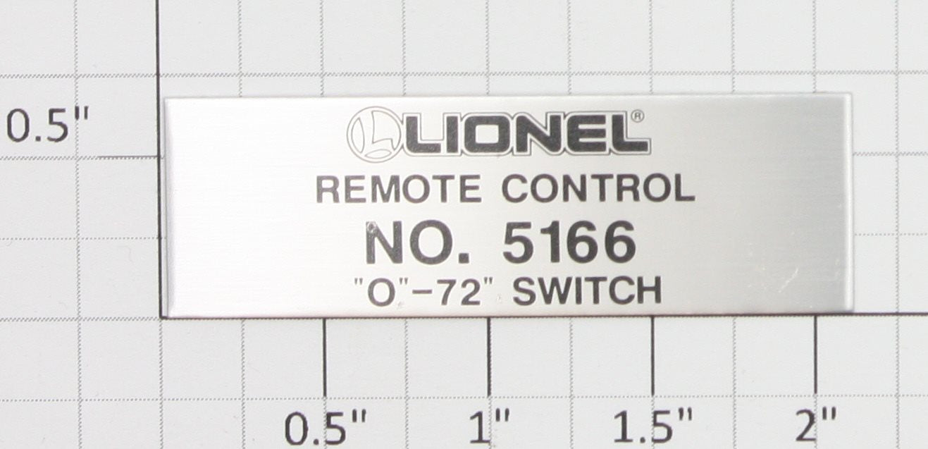Lionel 5166-10 O72 Switch Nameplate Adhesive