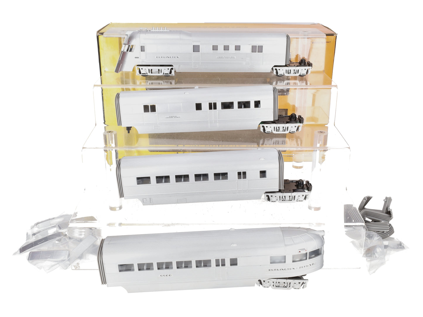 MTH 30-2186-1 O Burlington Pioneer Zephyr Diesel Passenger Train Set w/PS1 LN/Box