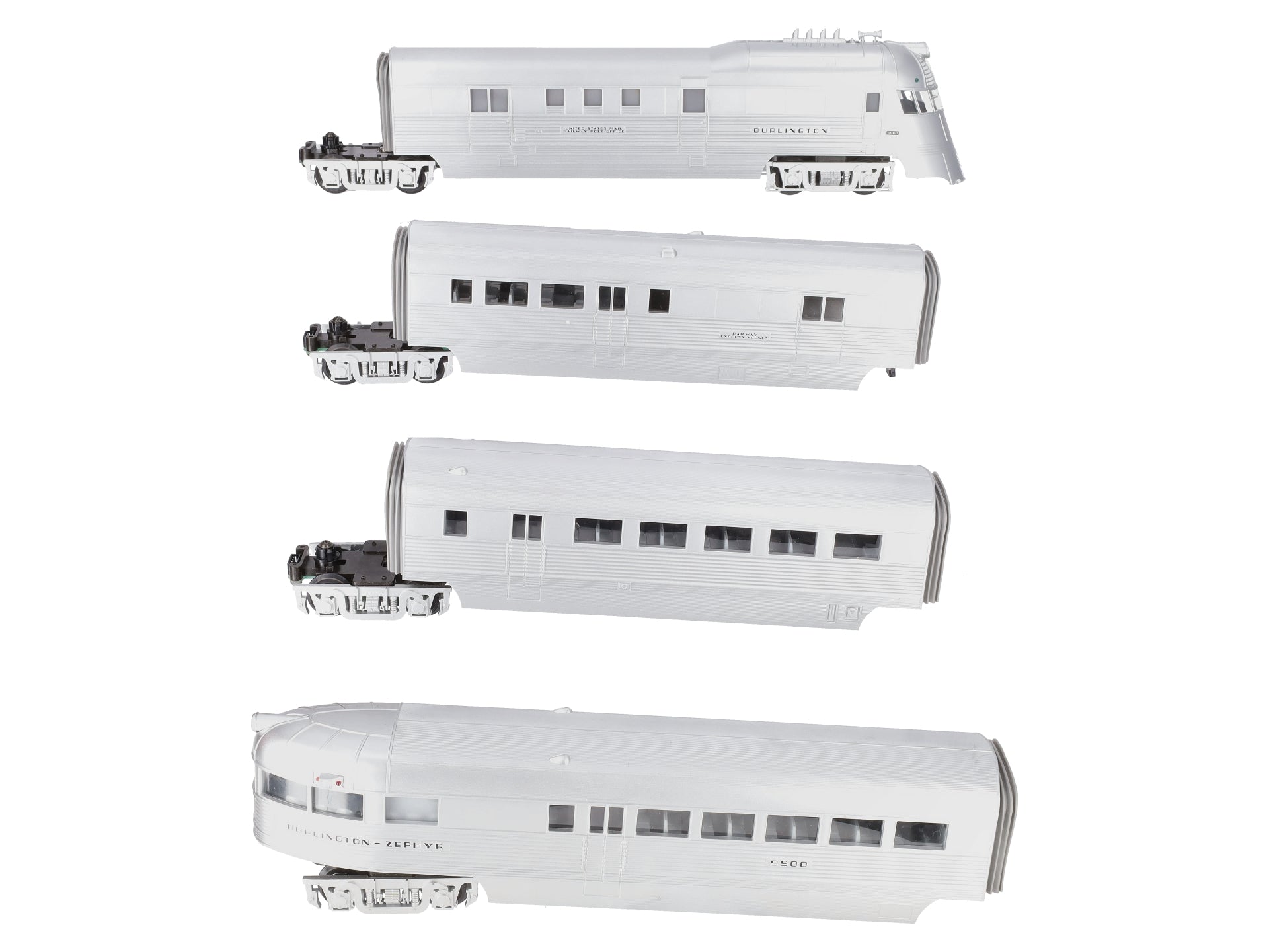 MTH 30-2186-1 O Burlington Pioneer Zephyr Diesel Passenger