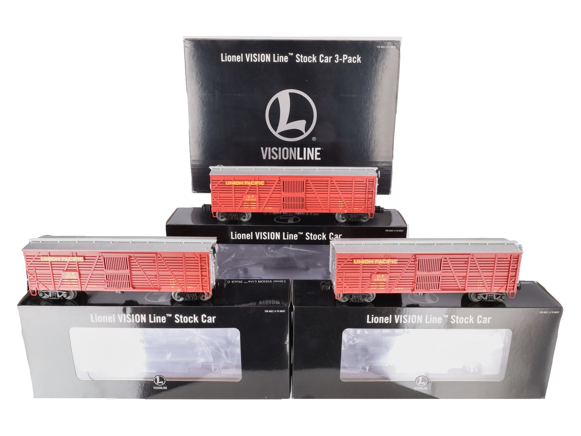 Lionel 2226920 O VISIONLINE Union Pacific Stock Cars (Set of 3)