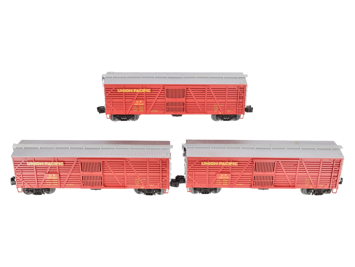 Lionel 2226920 O VISIONLINE Union Pacific Stock Cars (Set of 3)