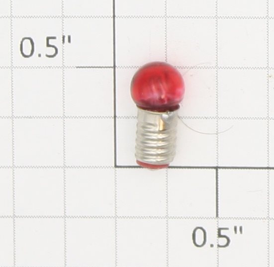 Lionel 47-100 14-Volt Miniature Screw Transparent Red Small Globe Light Bulb