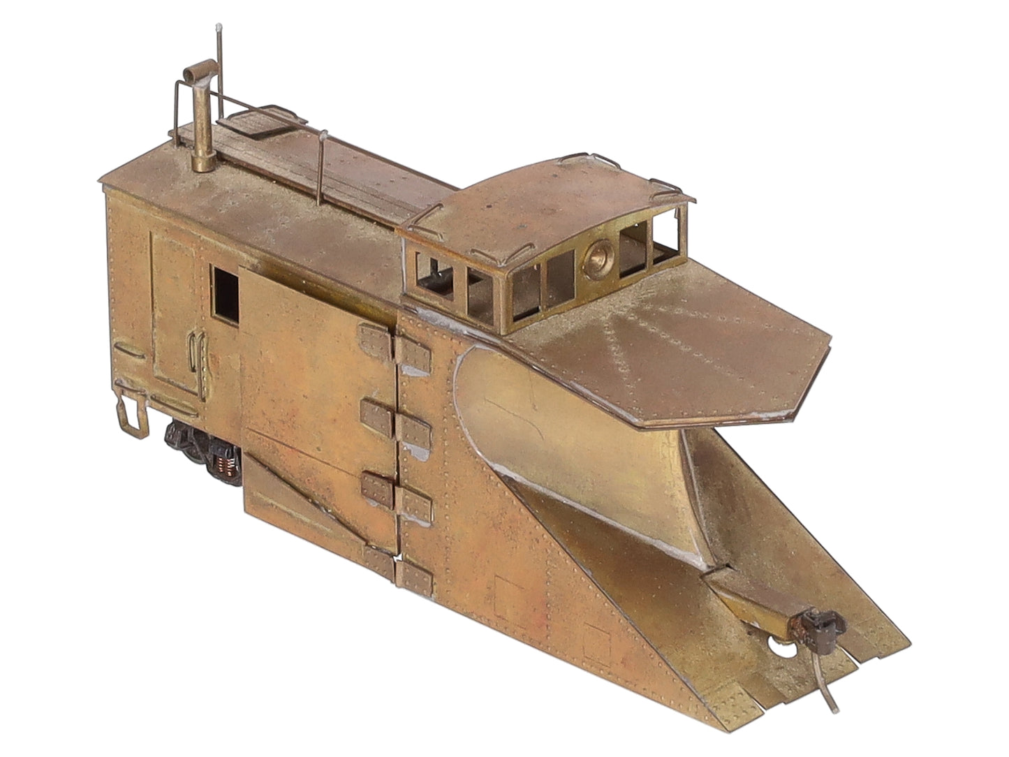 Kemtron HO BRASS Wedge Single Track Snow Plow -Unpainted VG
