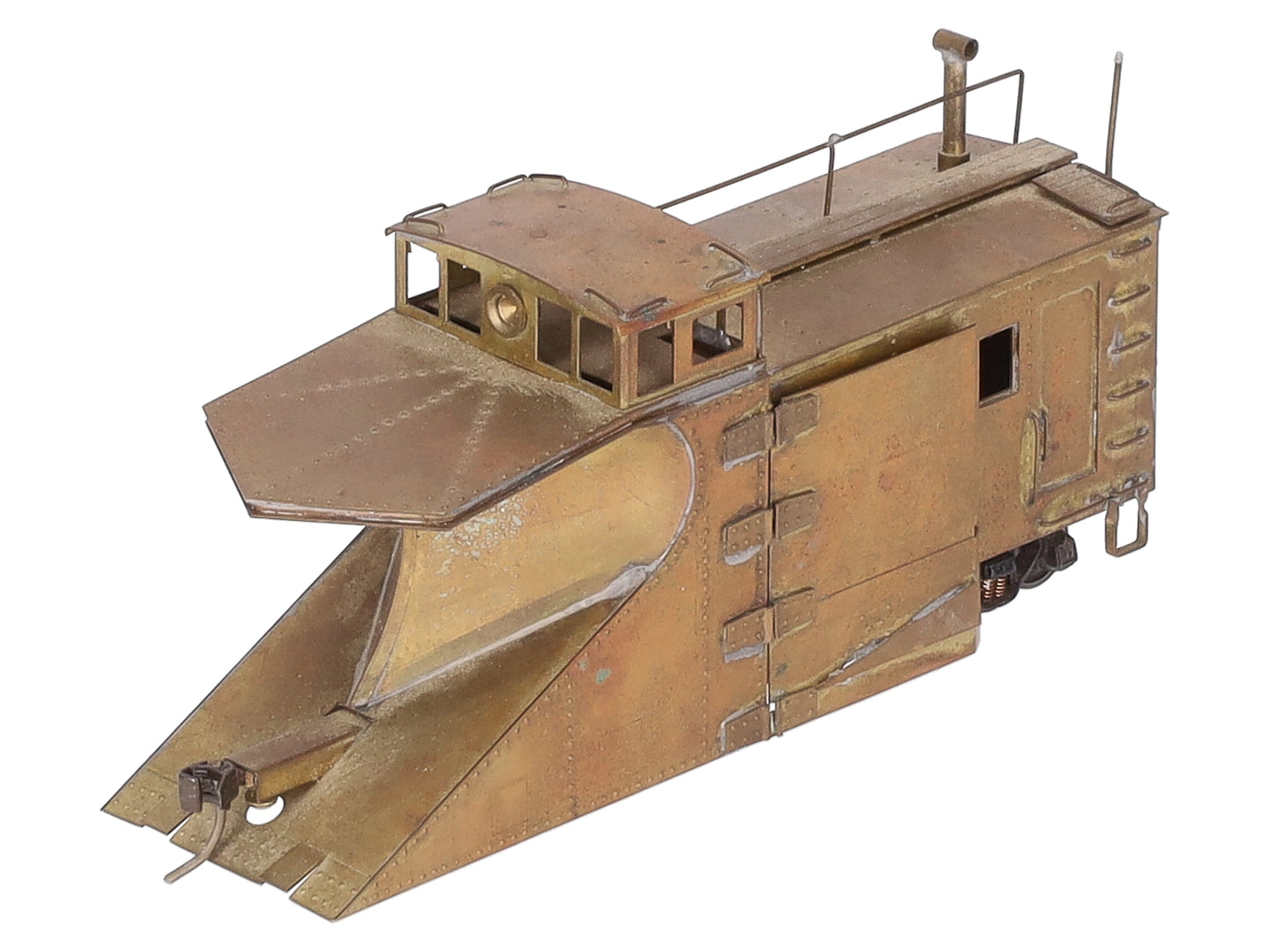 Kemtron HO BRASS Wedge Single Track Snow Plow -Unpainted VG