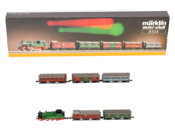 Marklin 8104 Z Scale Mini-Club Steam Passenger Train Set EX