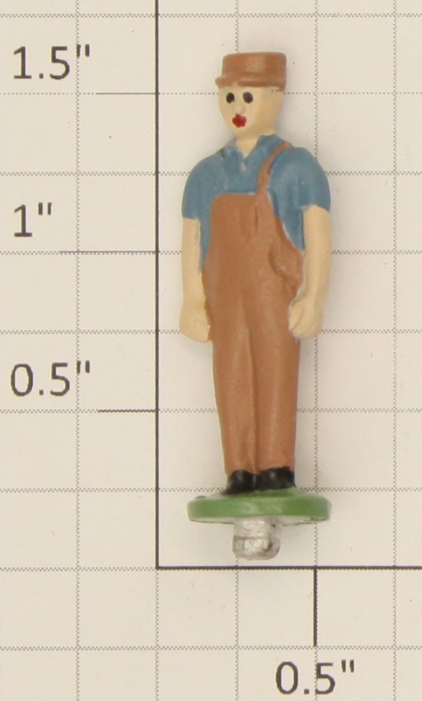 American Flyer FIG0204 Metal Wayside Station Cart Man Figure with Brown Hat