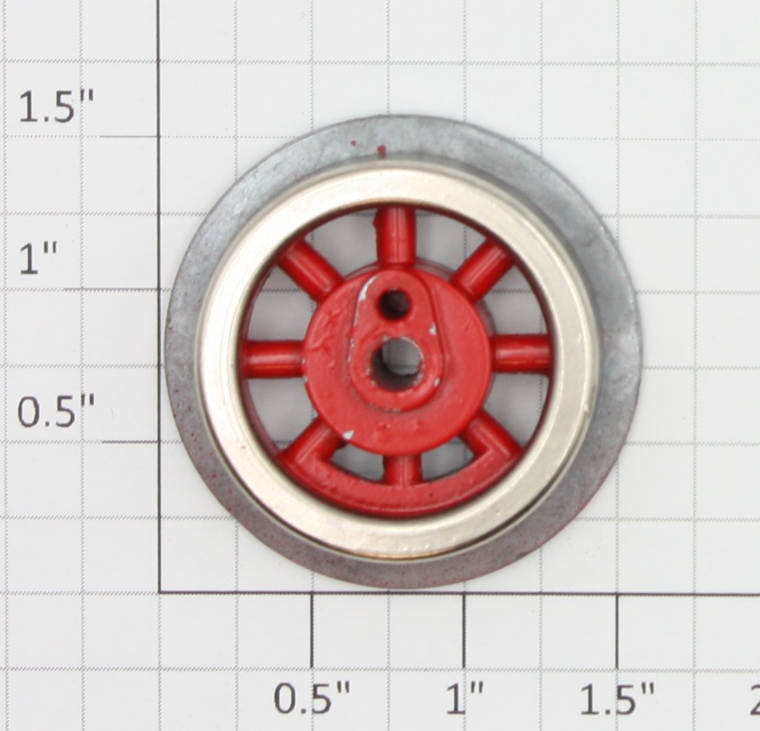 Lionel SLS-257-7  O Gauge Plain Red 8-Spoked Wheel with Side Rod Boss