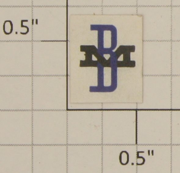 Lionel BM-1 Blue and Black Boston and Maine "BM" Sticker Decal