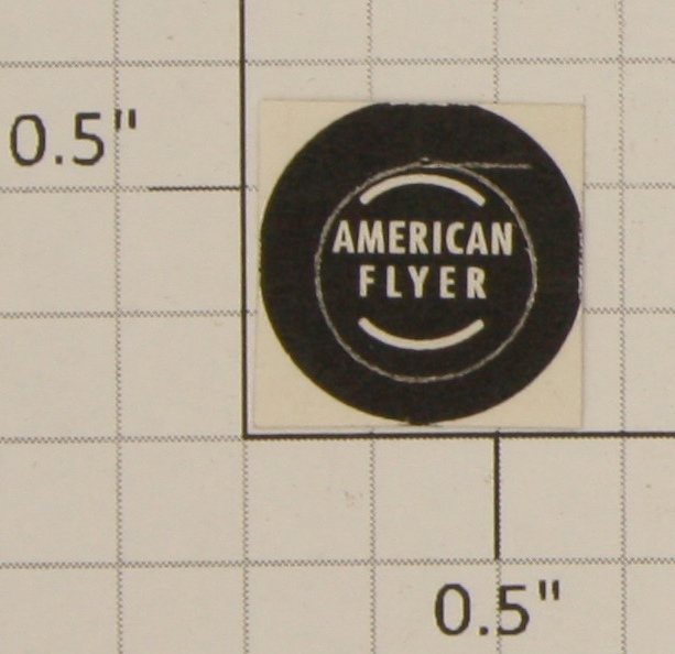 American Flyer D-33 Black "American Flyer" Circle Observation Sticker Decal
