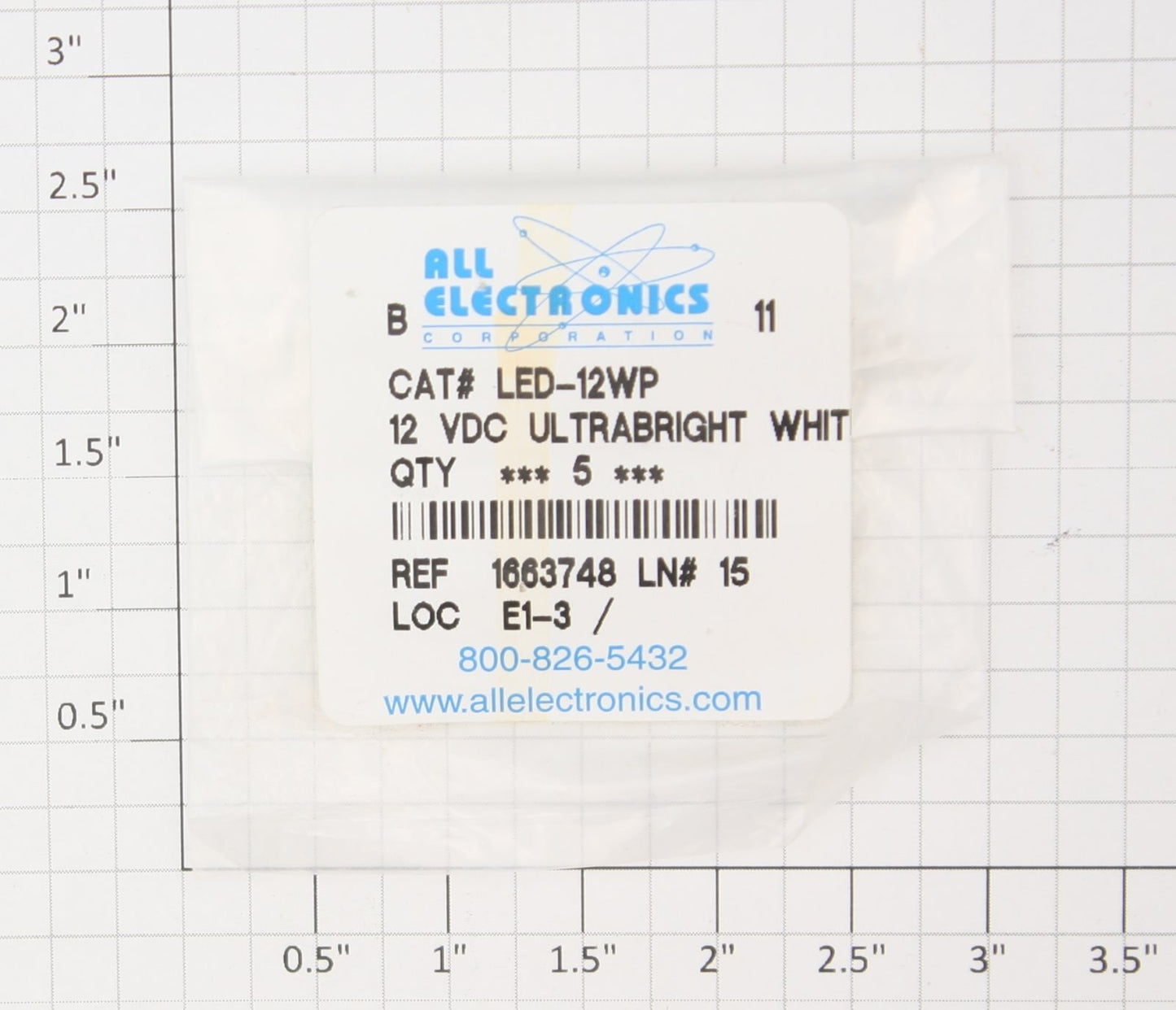 All Electronics LED-12WP 12V DC Ultrabright White LED