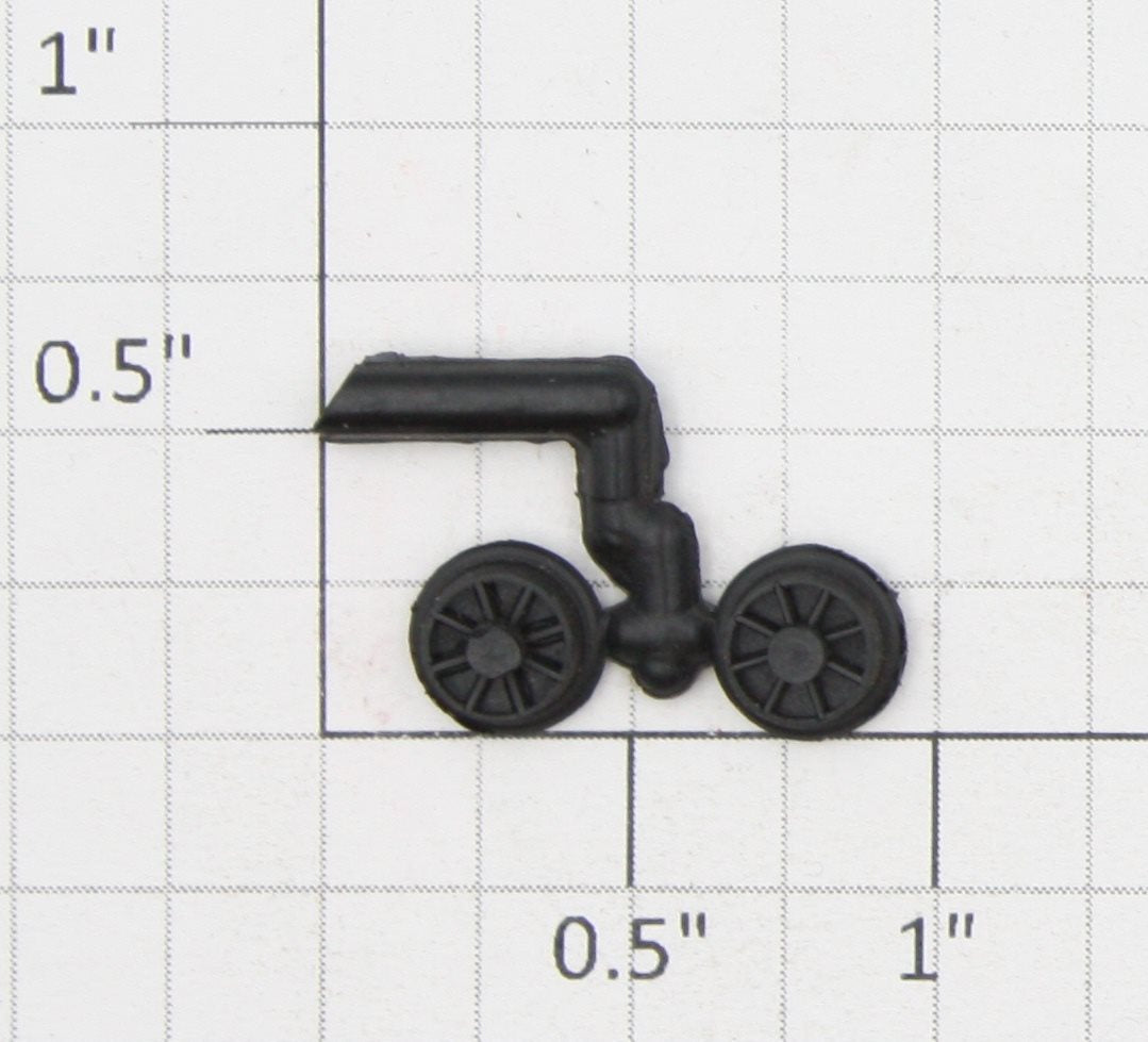 Roundhouse 29768 HO Black Plastic Flatcar / Handcar Wheels (Set of 2)
