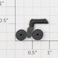 Roundhouse 29768 HO Black Plastic Flatcar / Handcar Wheels (Set of 2)
