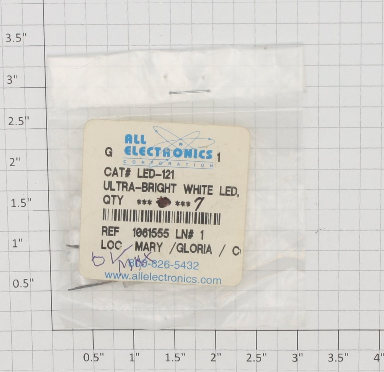 All Electronics LED-121 Ultrabright White LED (Bag of 7)