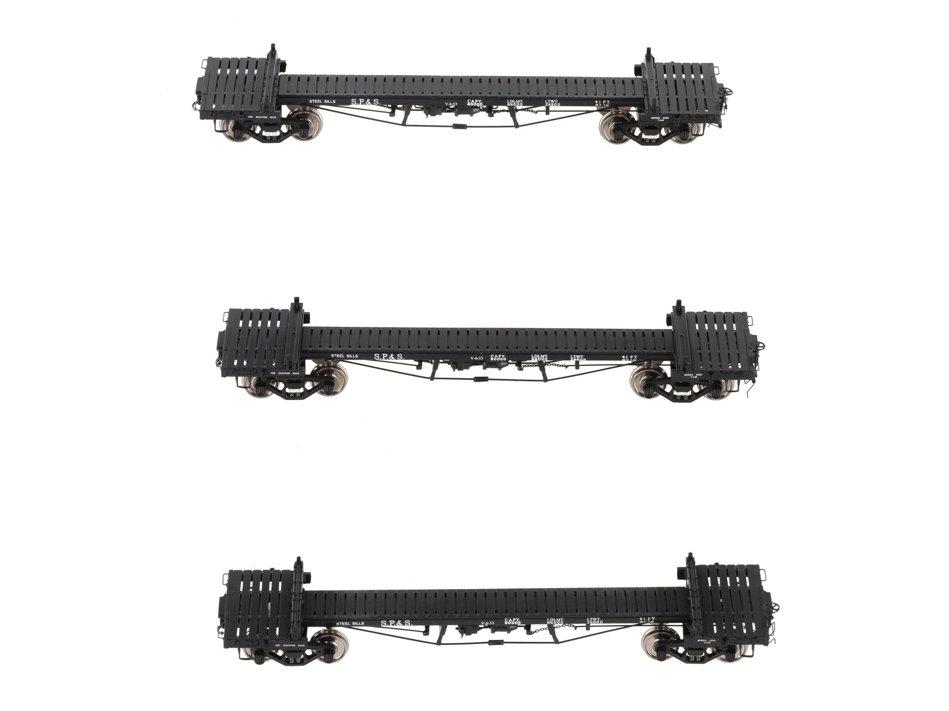 W&R Enterprises HO BRASS SP&S Truss Rod Log Car (Set of 3) -F/P LN/Box