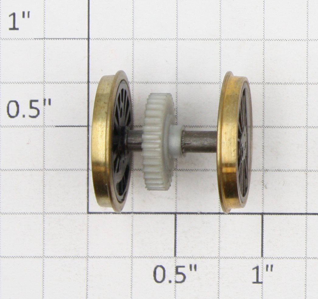Roundhouse 77052 HO Geared Driver Wheel Set with Brass Rim