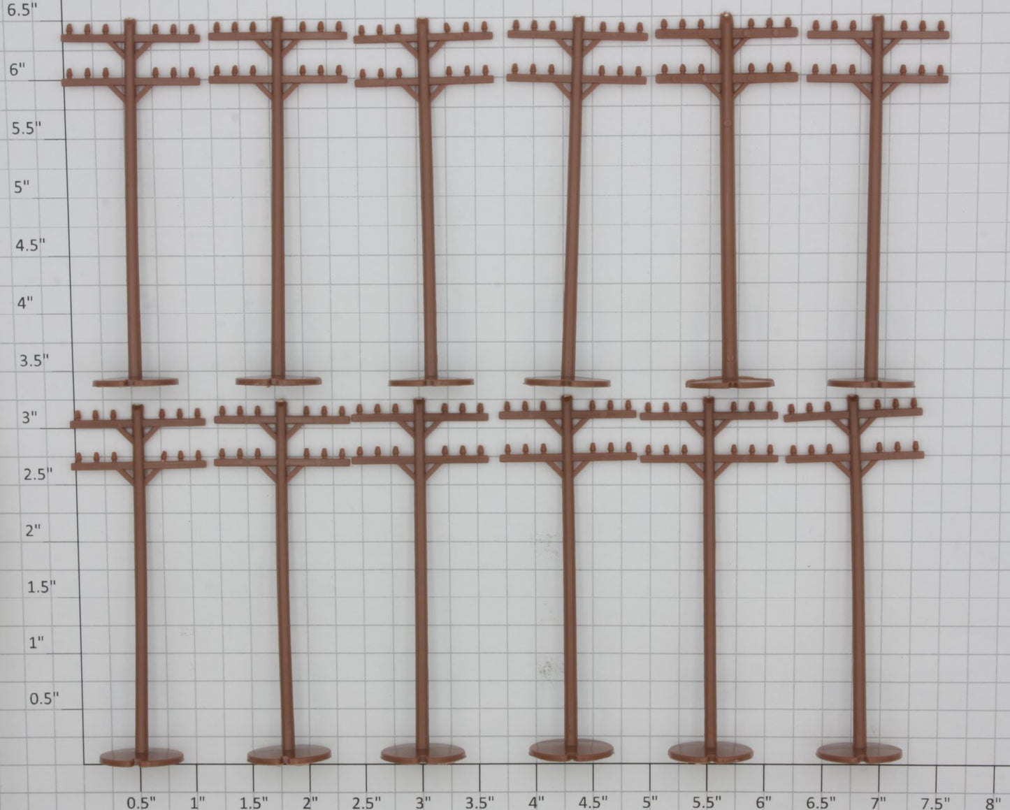 Bachmann 42102 HO Telephone Poles (Set of 12)