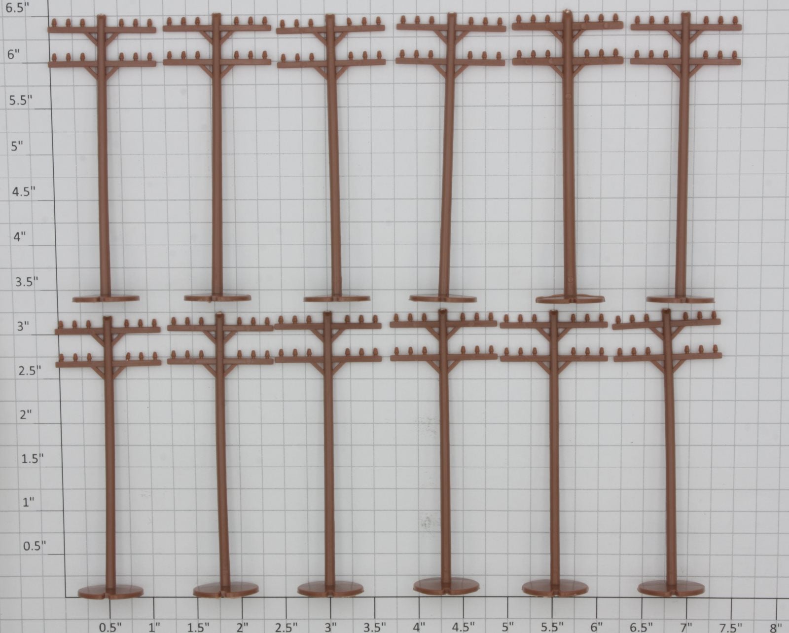 Bachmann 42102 HO Telephone Poles (Set of 12)