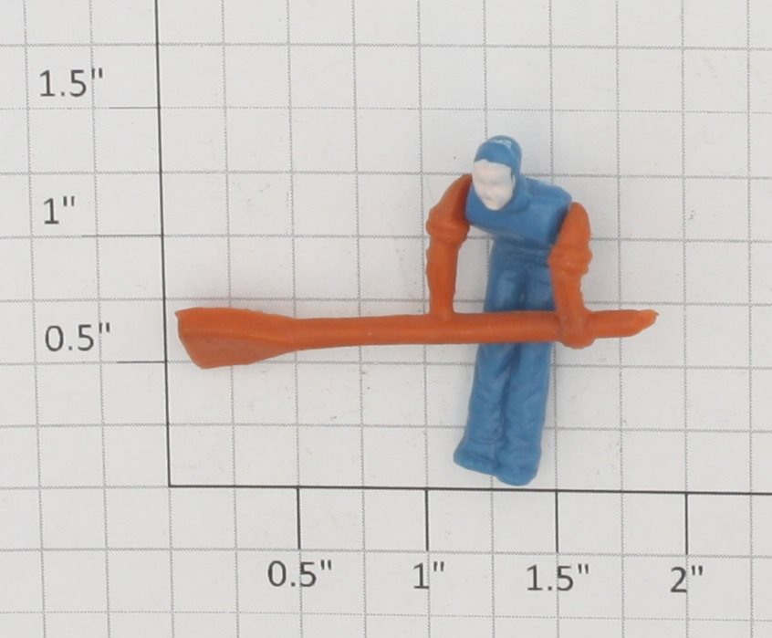Lionel 352-6 O Gauge Blue Iceman Figure with Painted Face and Orange Paddle