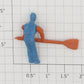 Lionel 352-6 O Gauge Blue Iceman Figure with Painted Face and Orange Paddle