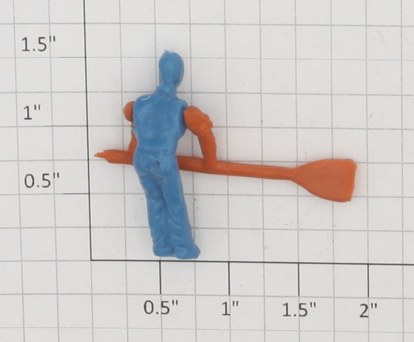 Lionel 352-6 O Gauge Blue Iceman Figure with Painted Face and Orange Paddle