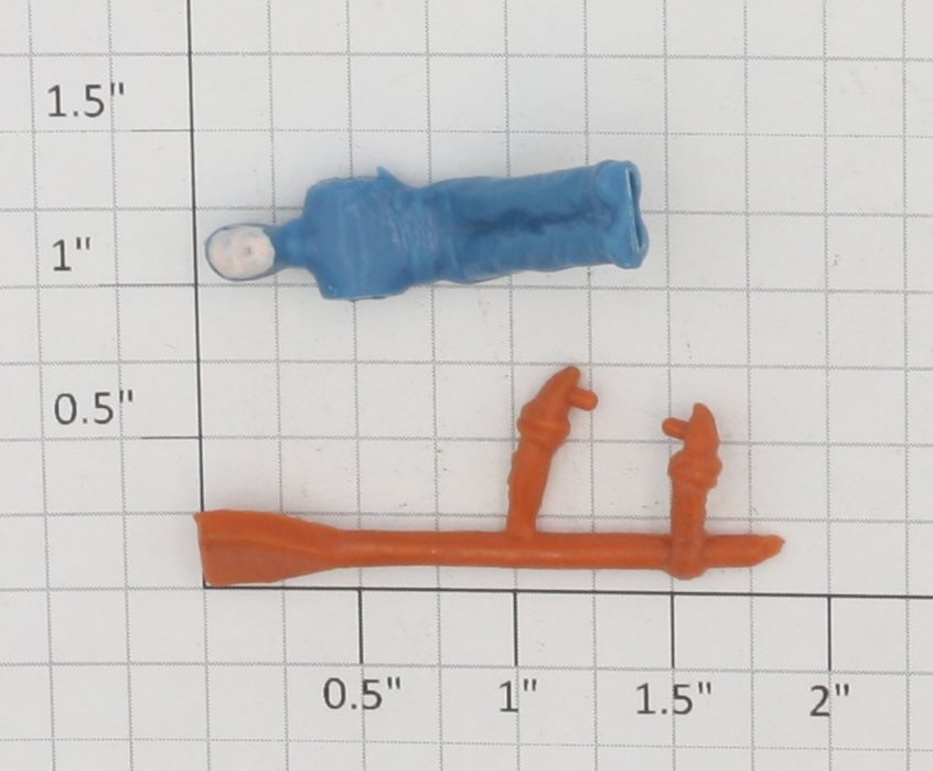 Lionel 352-6 O Gauge Blue Iceman Figure with Painted Face and Orange Paddle