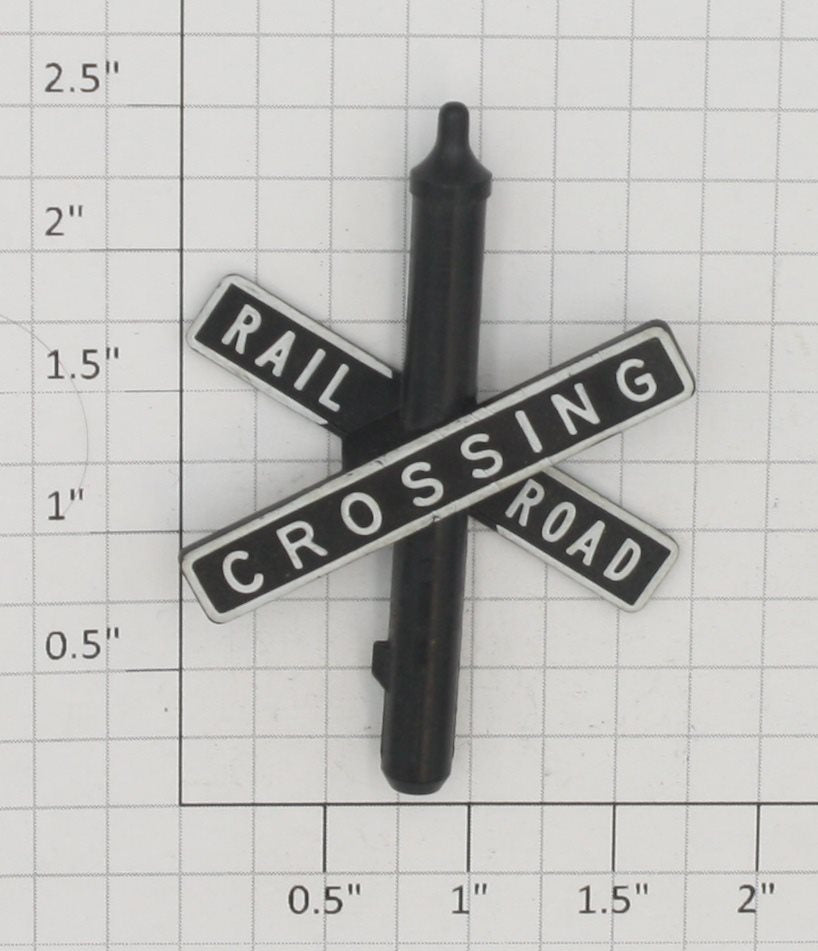 Lionel 262-10 Black Crossbuck Railroad Crossing Sign with White Lettering