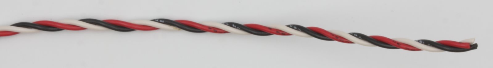 Acme 0626-4 #22-Gauge 2-Conductor Red, White and Black Wire Sold by Foot