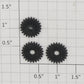 K-Line K2200-14 MP-15 Black Plastic Gears (Set of 3)