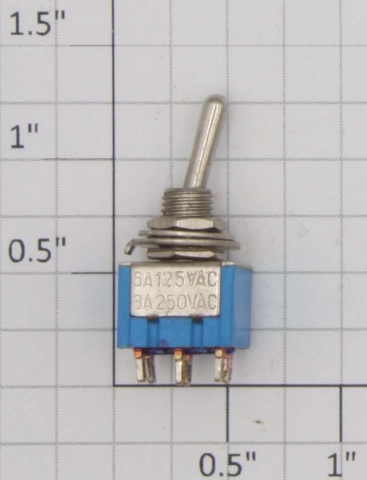 Acme MTS-2 Blue DPDT Mini On/Off Toggle Switch 6A @ 120VAC