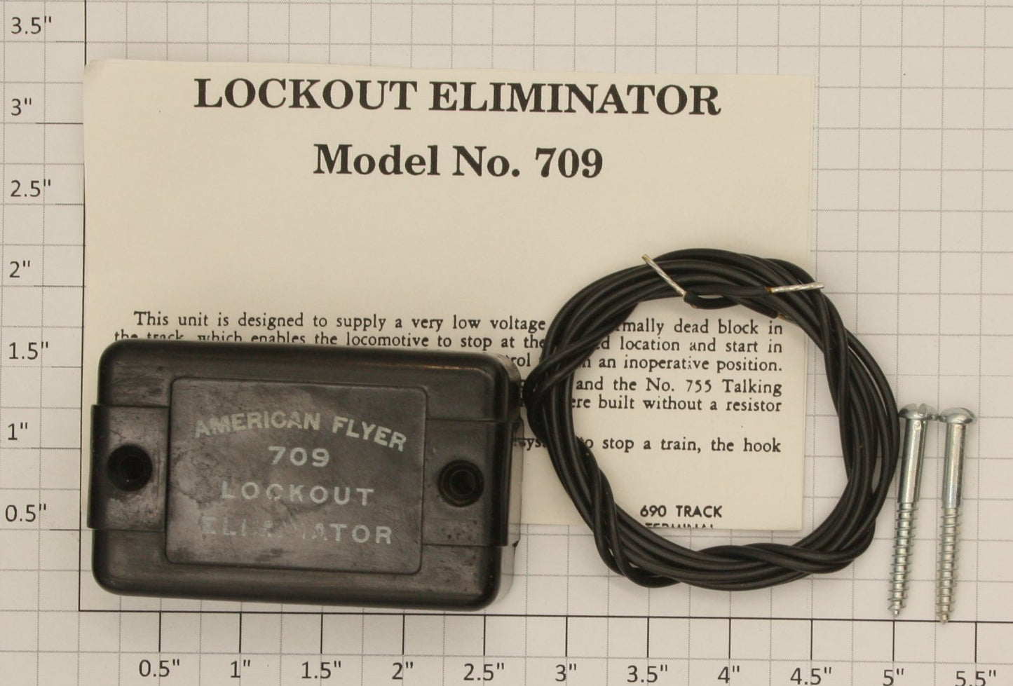 American Flyer 709 S Scale 709 Lockout Eliminator With Wire and Screws