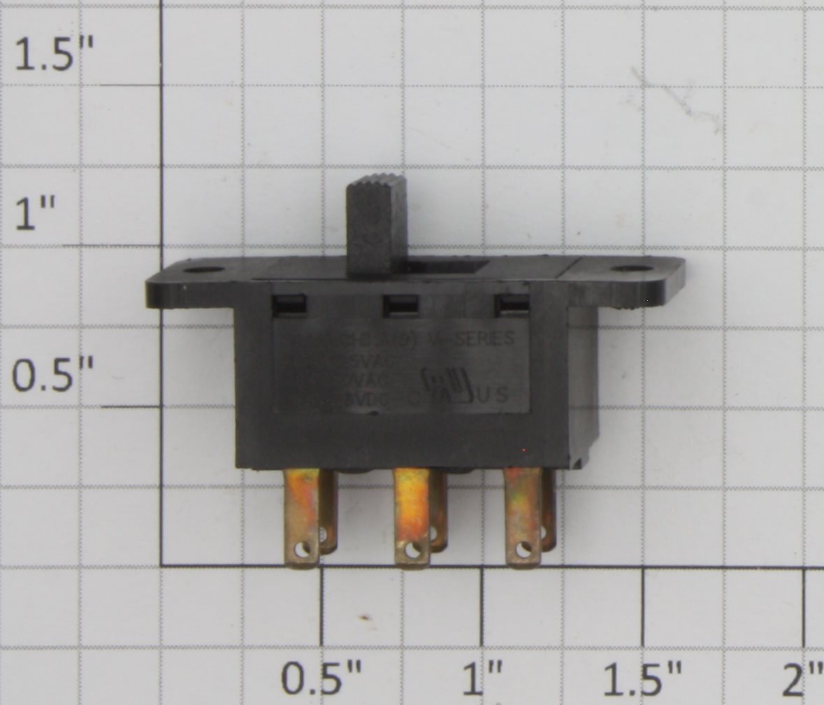 Acme MS-12X Black DPDT On/Off Black Slide Switch .4A @ 28VDC