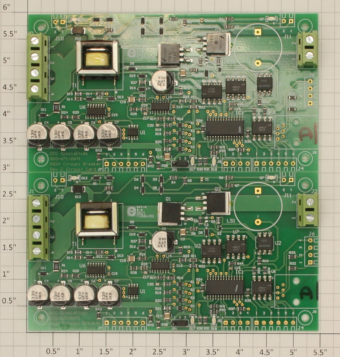 DCC Specialties PSXX2 Powershield XX 2 Block Circuit Breaker PCB Printed Circuit