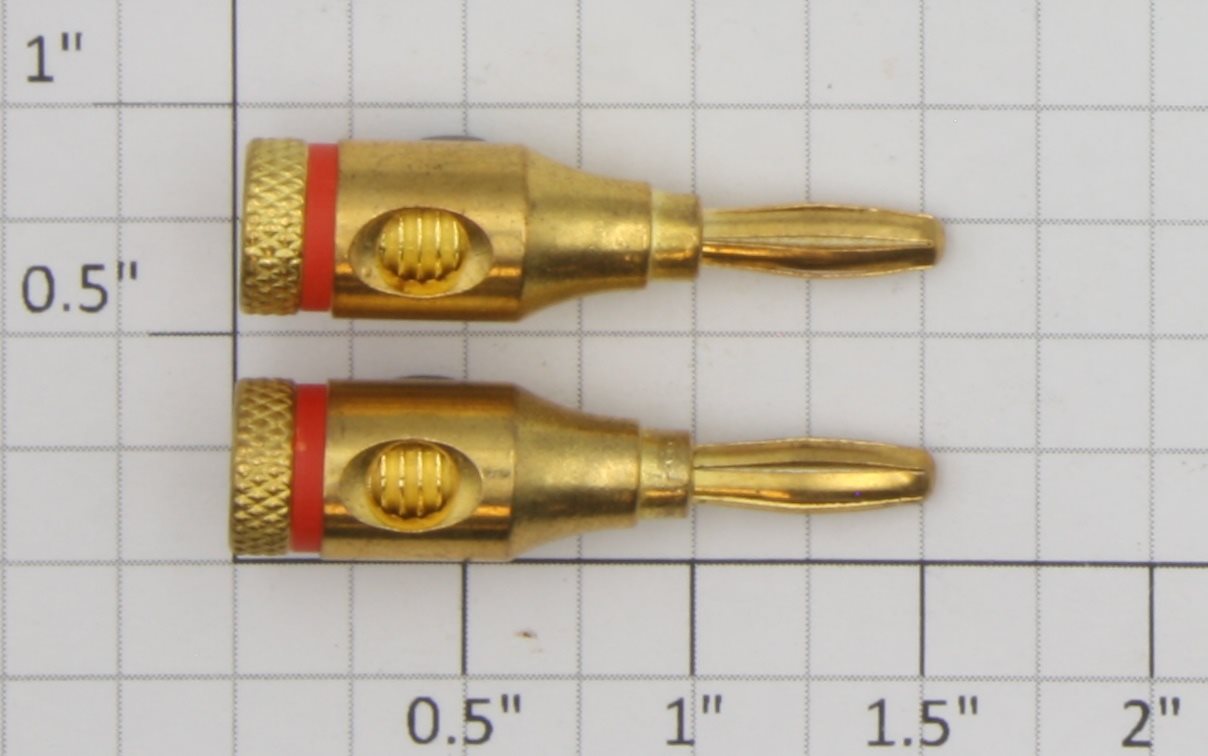 Acme 0701-1 Gold Plated Replacement Red Banana Plug Ends (Bag of 2)