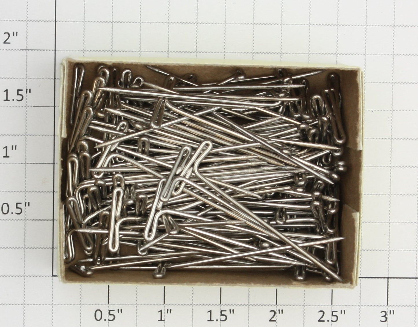 Scovill T-100 Nickel Plated Train Layout T Pins (Box of 100)