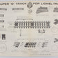 Lionel 0623-10 Vital Small Parts / Super "O" Track Parts Poster