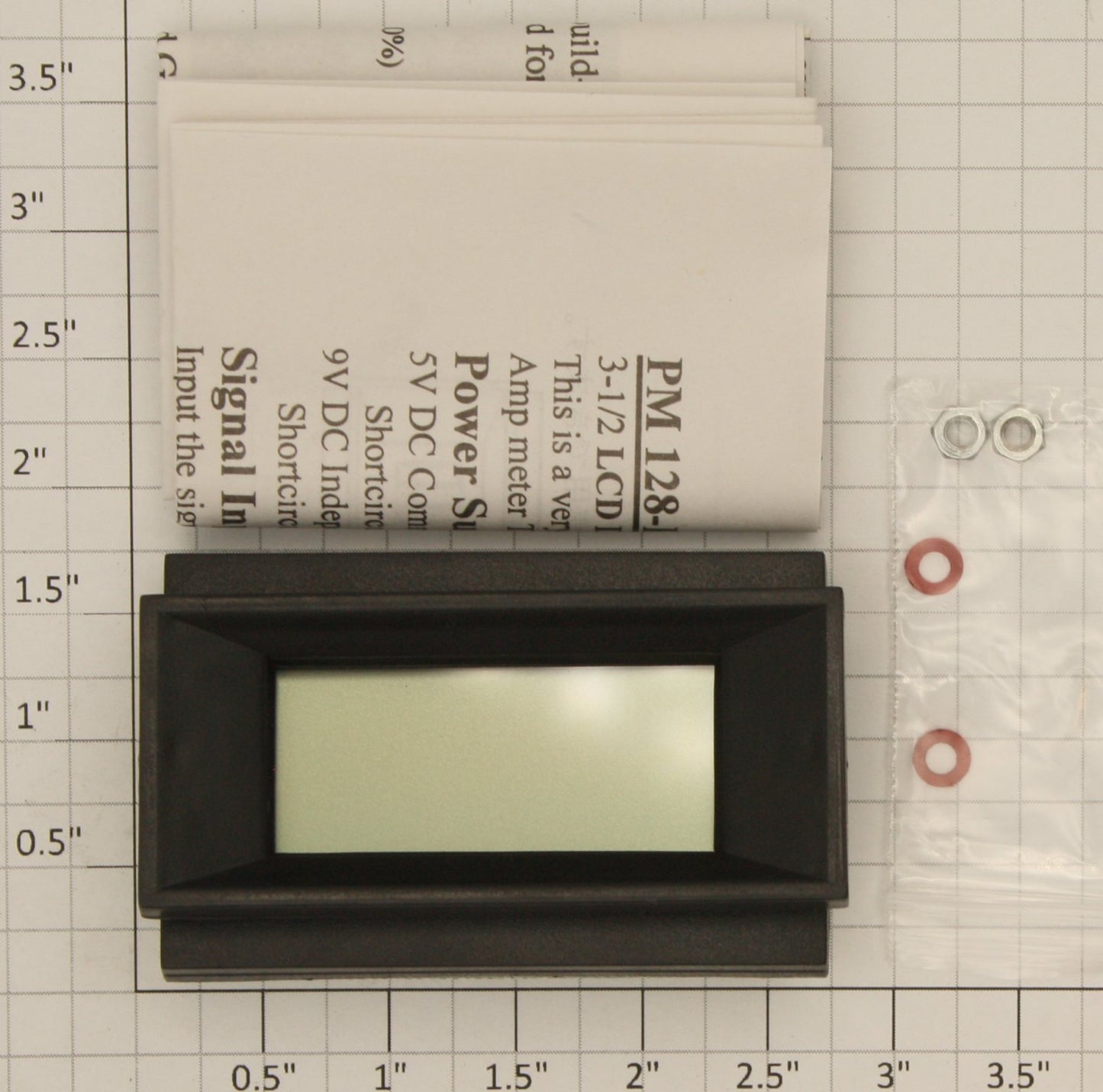 Acme PM128-E 3-1/2" LCD Digital Panel Meter - 5V DC/9V DC
