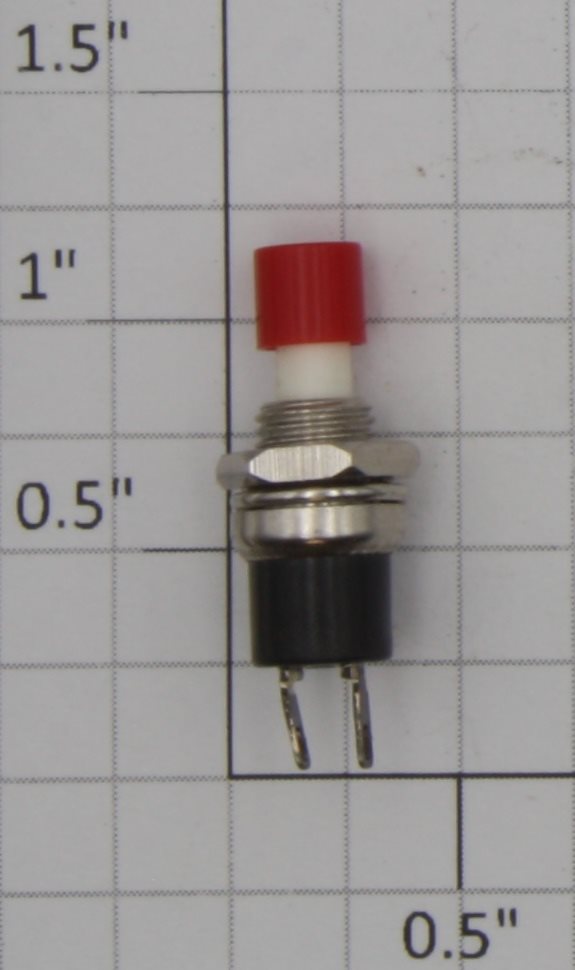 Acme 0702-4 Red SPST Momentary White Shaft Push Button Switch