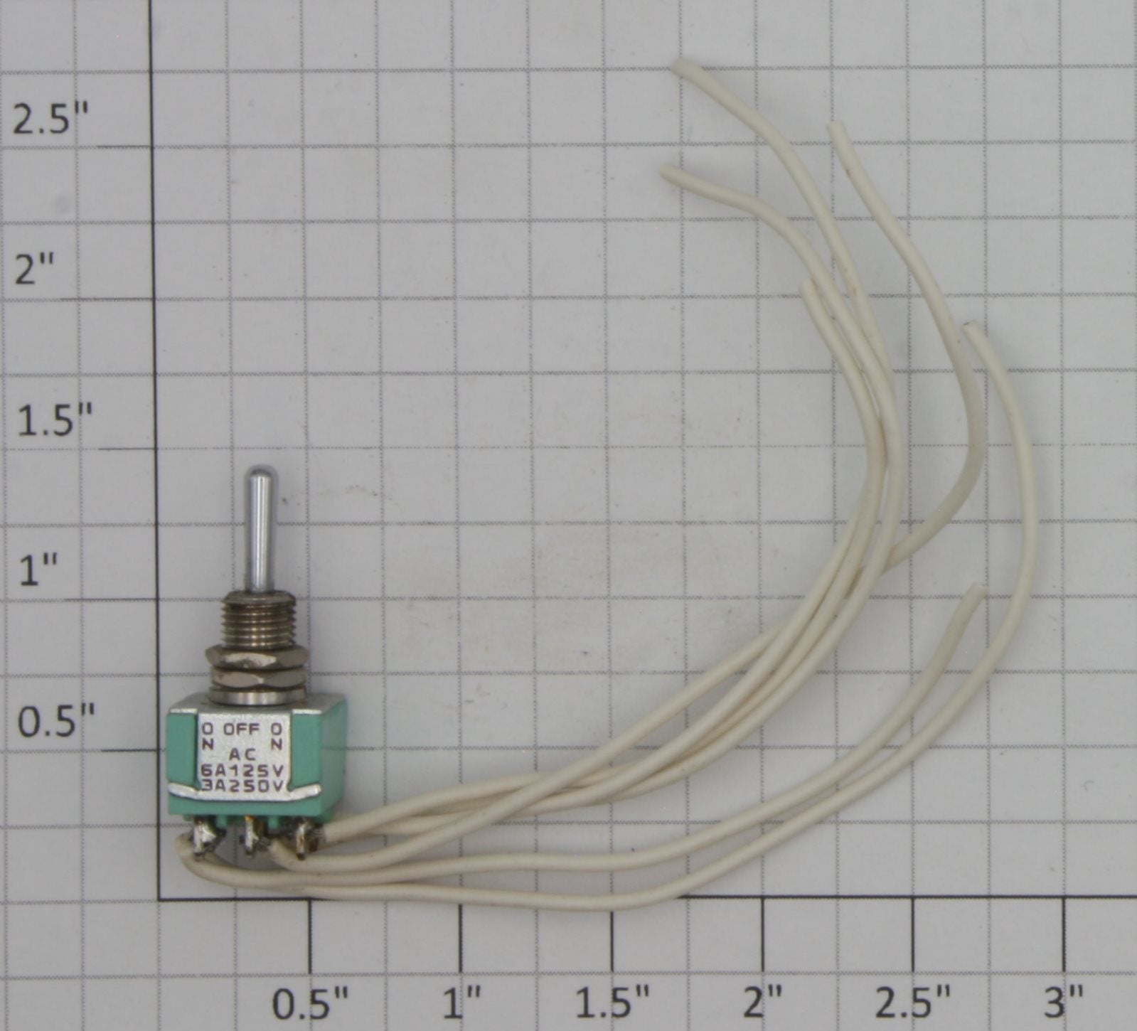 Acme 0702-7 DPDT Mini Momentary On/Off/Momentary Toggle Switch 6A @ 125VAC Wired