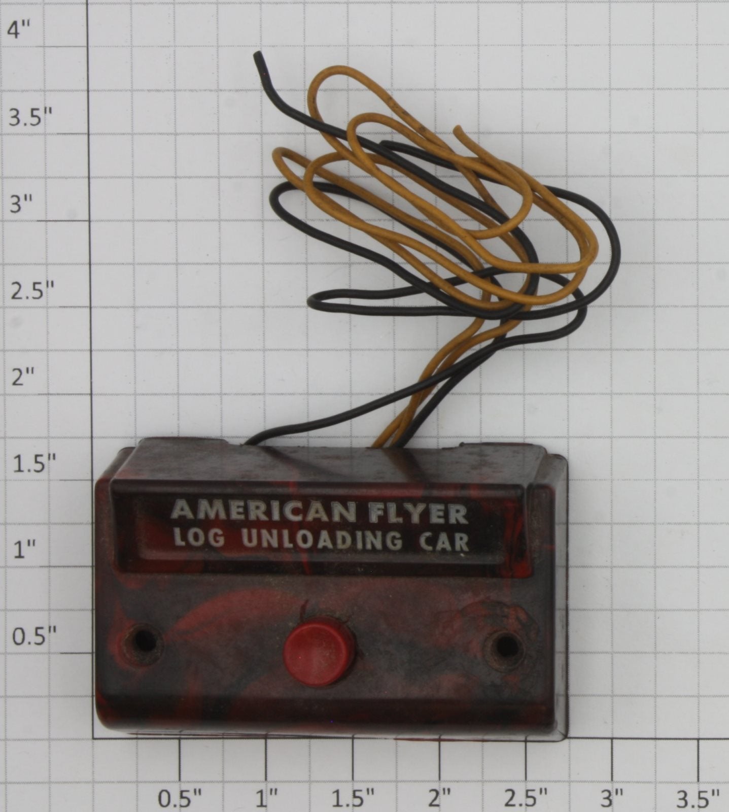 Lionel 2450-714 S Scale Red Swirl "Log Unloading Car" Control Button Wired