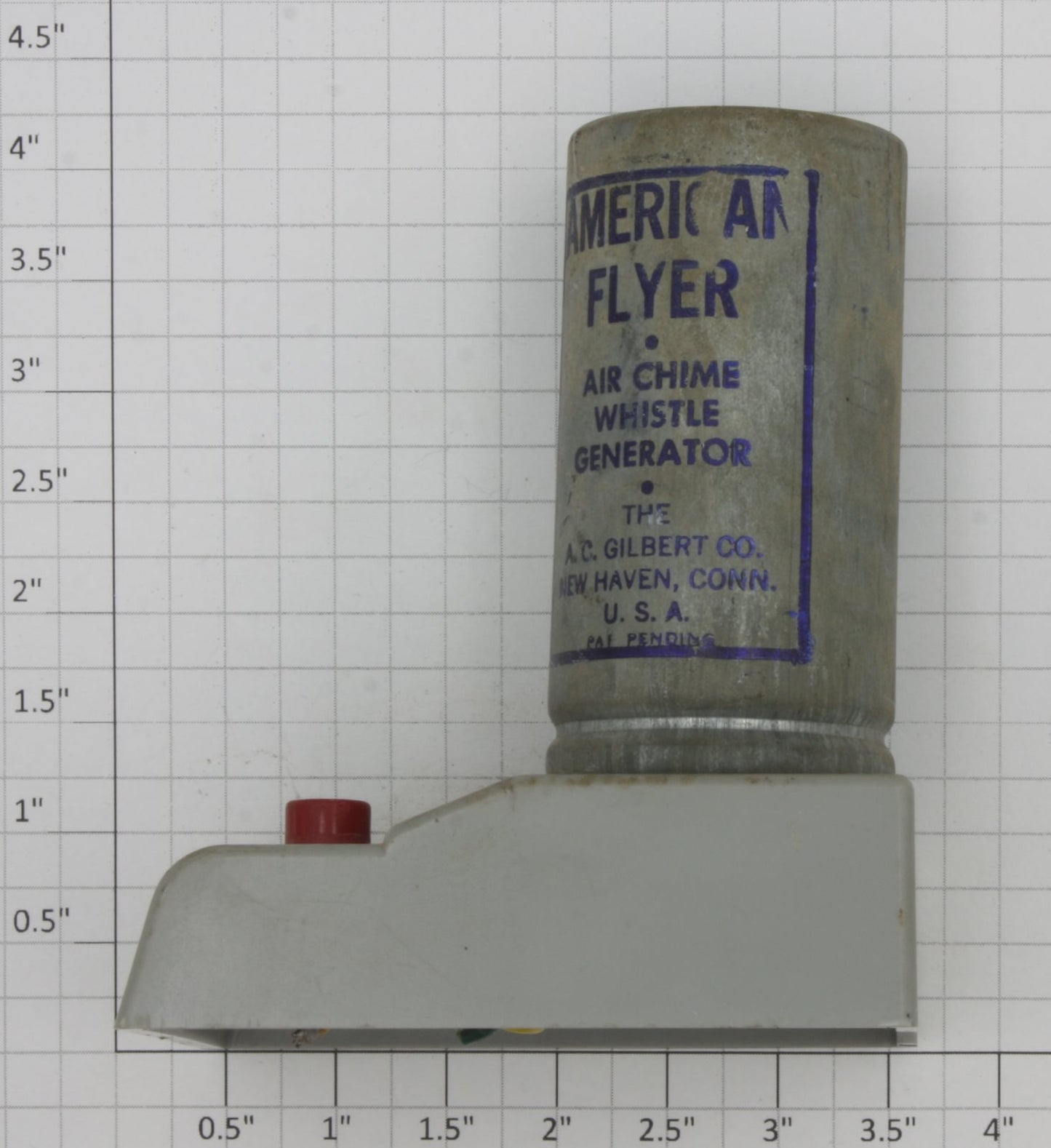 American Flyer XA-1166 S Scale Air Chime Gray Whistle Controller without Wire