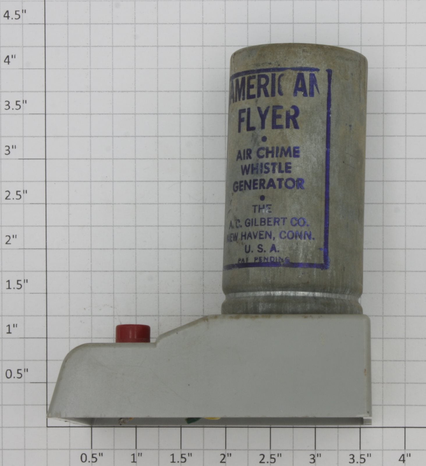 American Flyer XA-1166 S Scale Air Chime Gray Whistle Controller without Wire