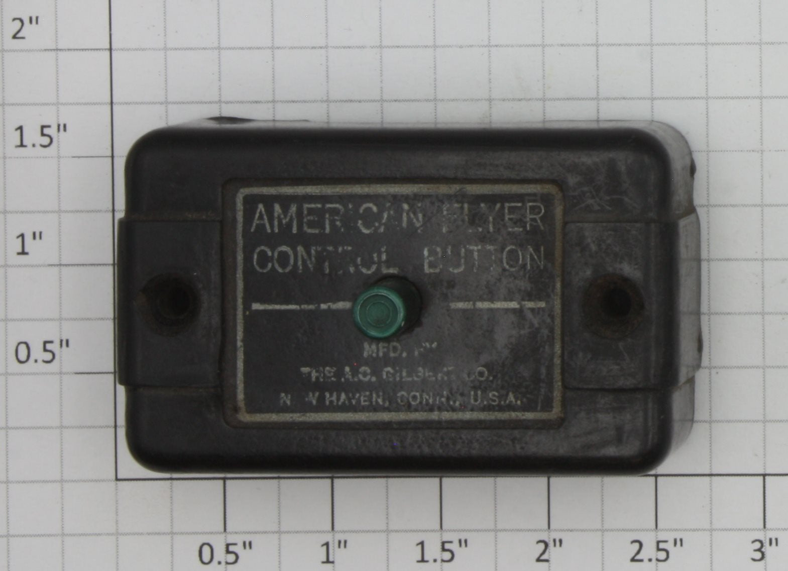 American Flyer XA10961-2 S Scale Black with White Print and Green Control Button