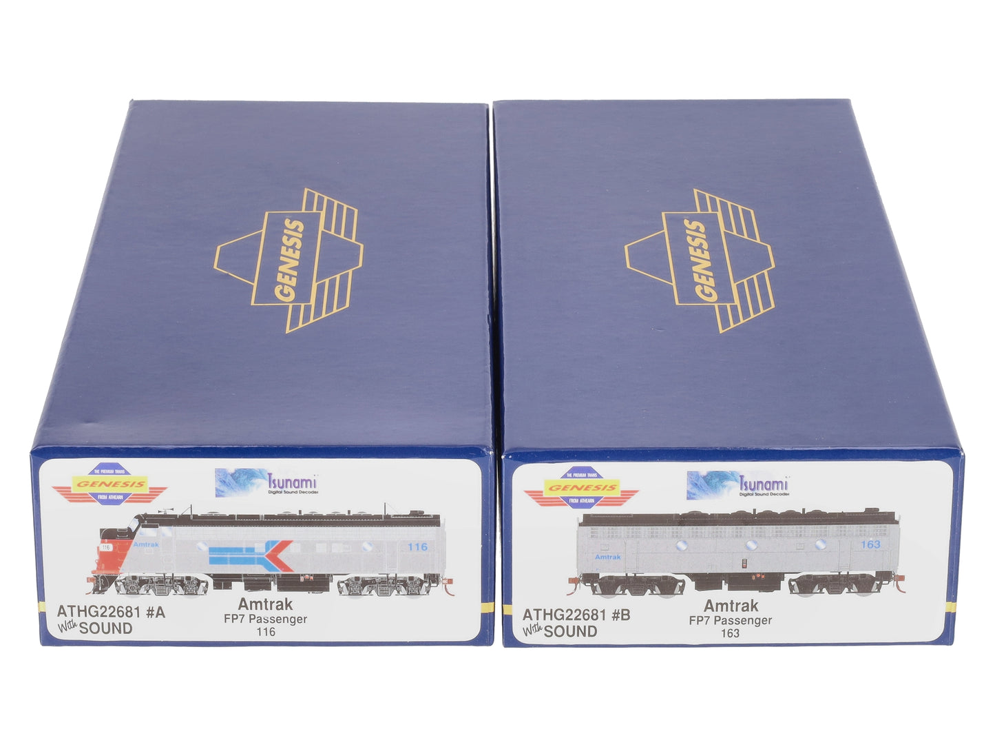 Athearn G22681 HO Amtrak EMD FP7A/F7B Diesel Loco w/DCC & Sound #116A/#163B