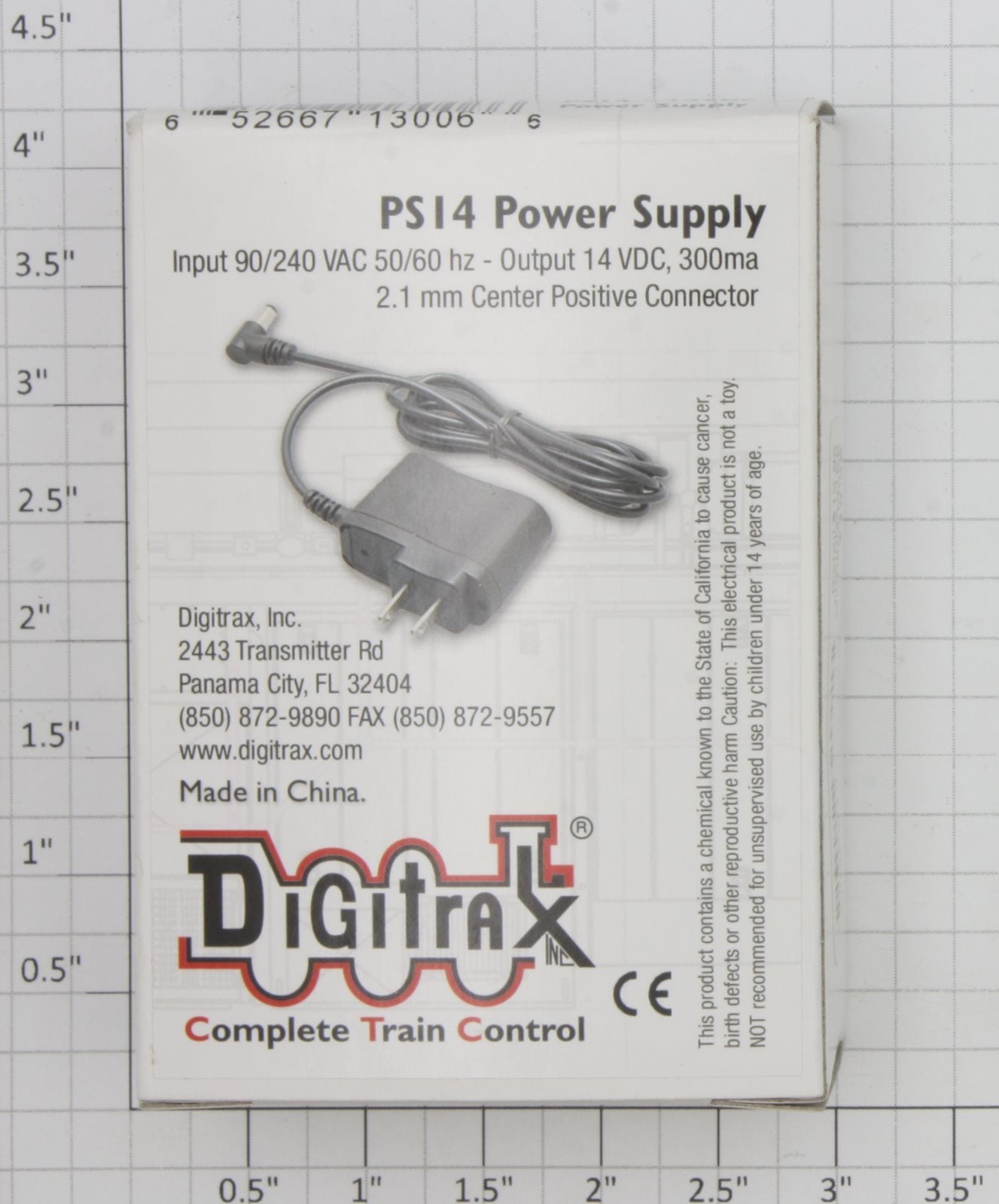 Digitrax PS14 14VDC @ 300mA Loconet Power Supply in Separate Sale Box