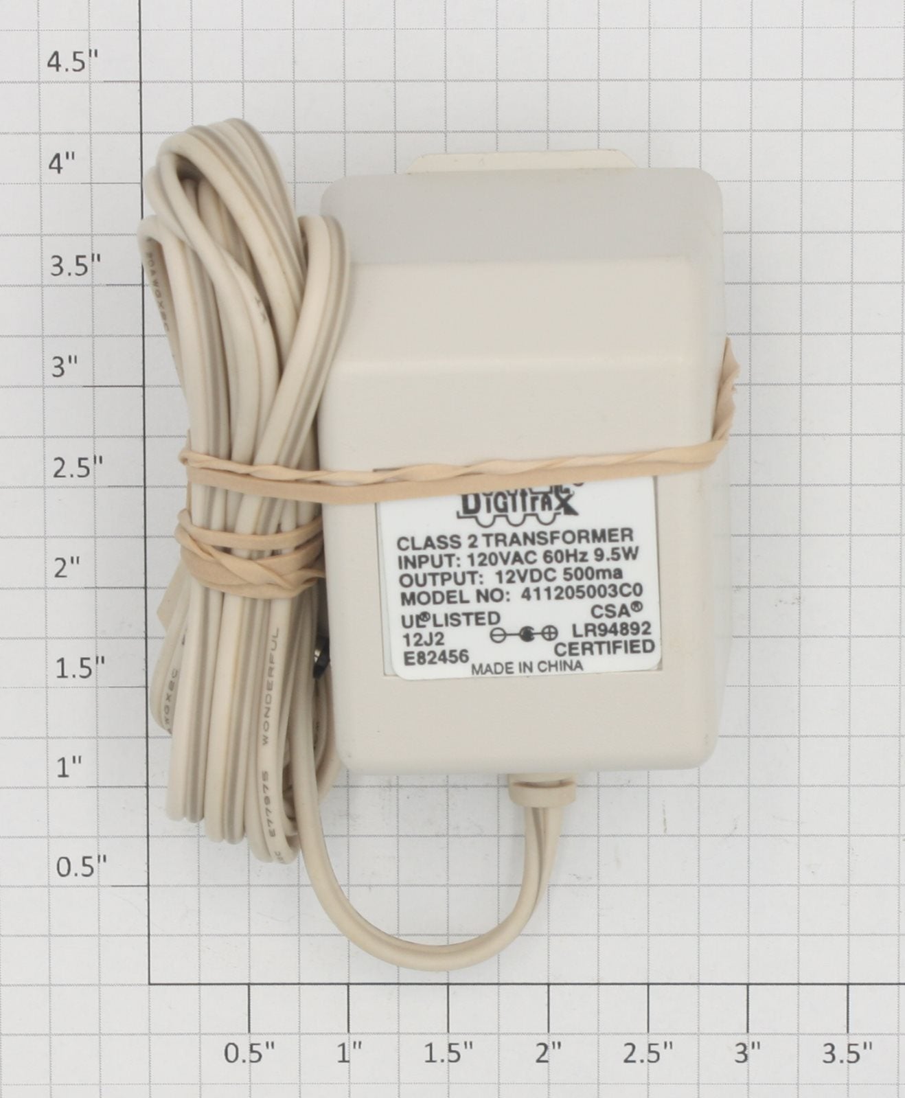 Digitrax 411205003CO Class 2 Transformer Input 120VAC Output 12VDC