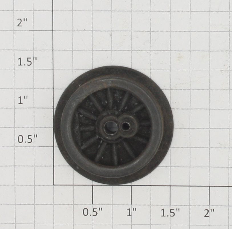 Lionel 249E-22 Black 12-Spoked Plain Wheel w Black Rim & No Eccentric Stud