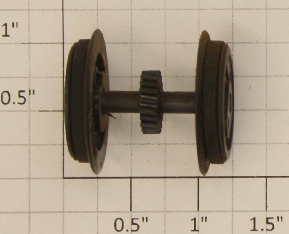 American Flyer XA15A220A Pull-Mor Black Plastic Wheel Axle and Gear Assembly