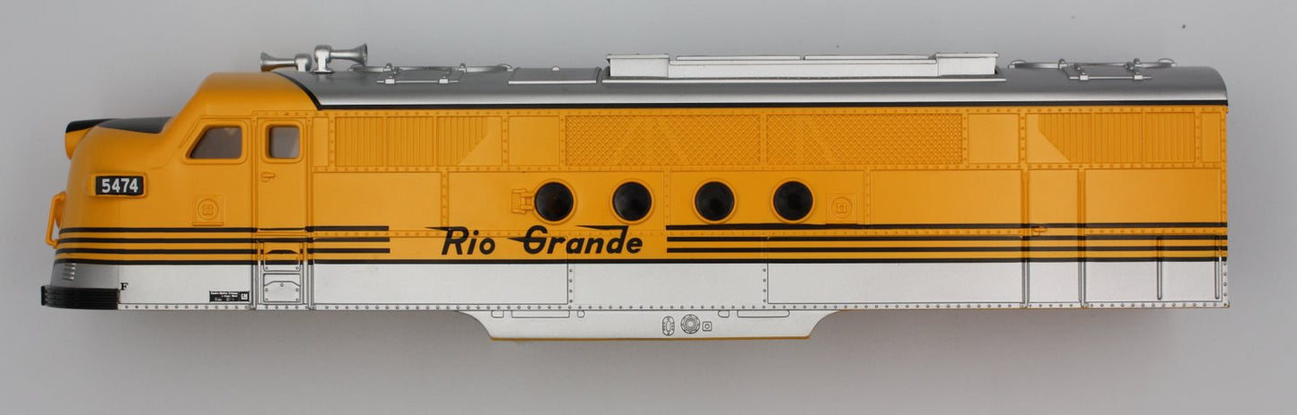 Lionel 82301-2 Rio Grande LionChief Plus FT A Non-Power Diesel Body Shell #5474