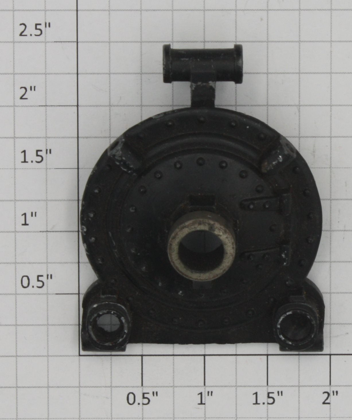 Lionel 261-2 Black Boiler Front with Flag Holders, Nickel Bezel and Latch
