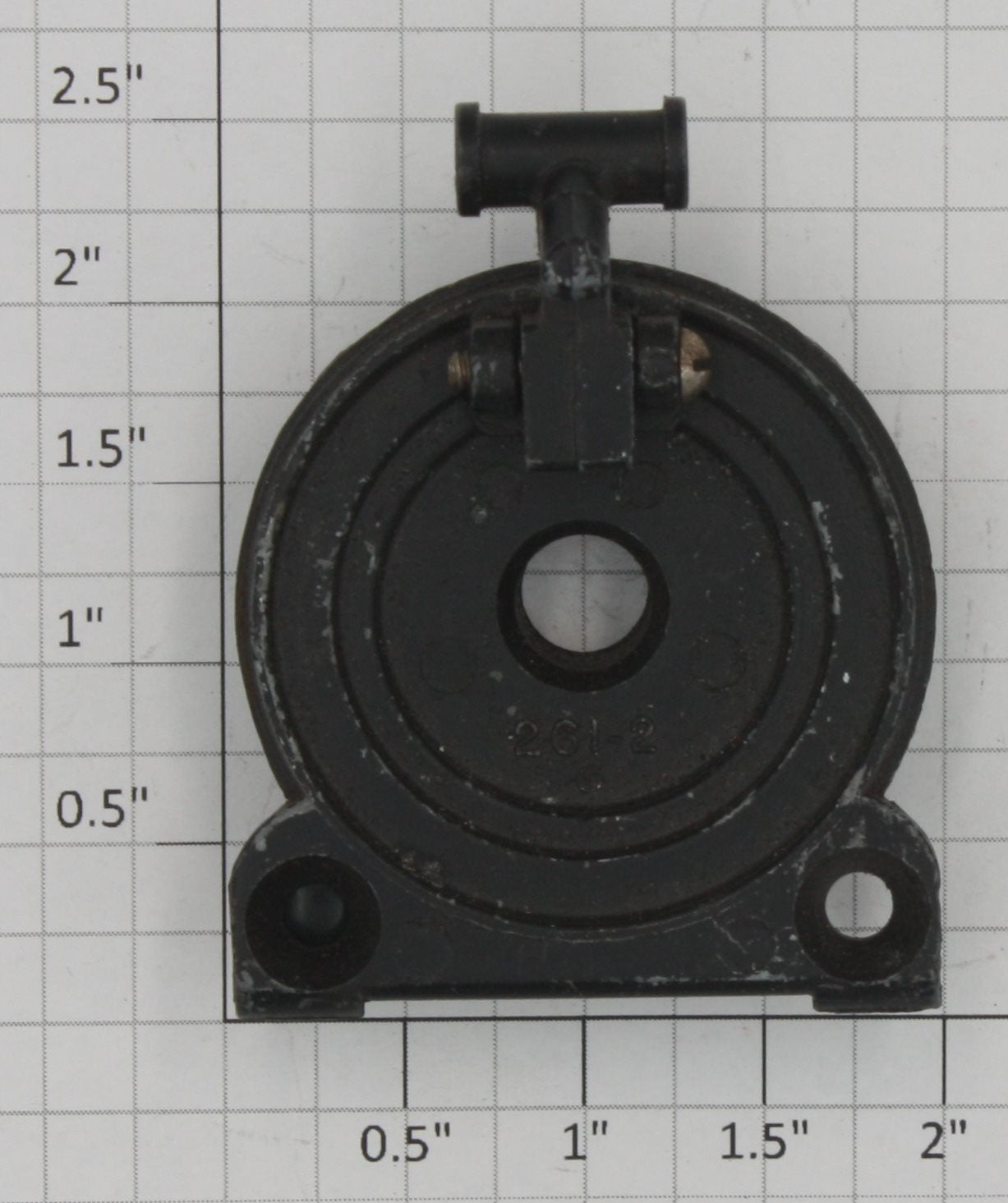 Lionel 261-2 Black Boiler Front with Flag Holders, Nickel Bezel and Latch